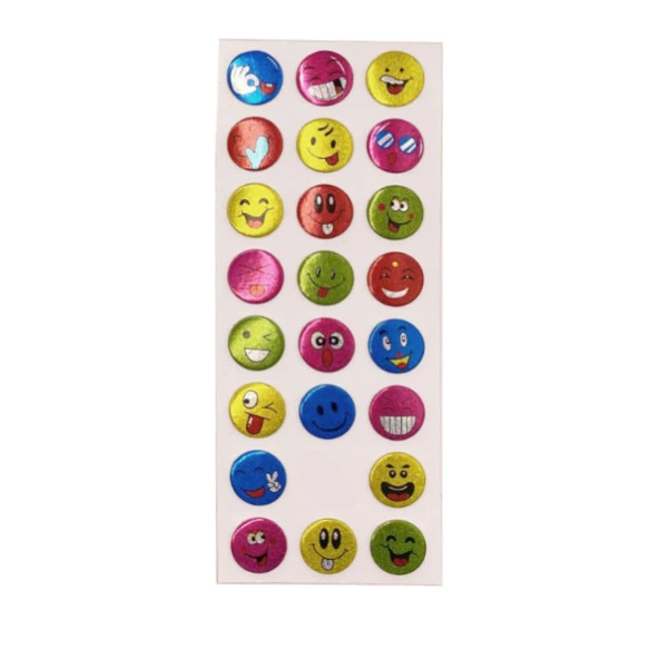 Sticker Kabartmalı Stiker Defter, Planlayıcı Etiket Renkli Emoji (cb356) 16x7 cm ürün görseli 1