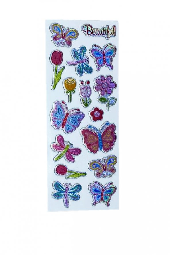 Sticker Kabartmalı Stiker Defter, Planlayıcı Etiket Kelebek (cb385) 16x7 cm ürün görseli 1