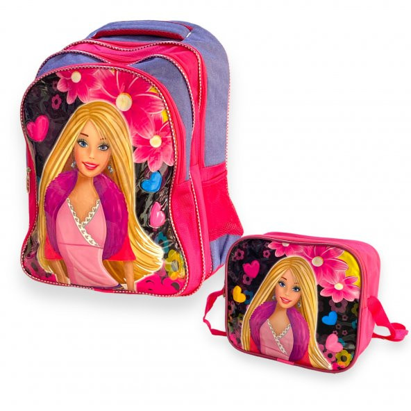 Gülce Barbie 3 Bölmeli İlkokul Sırt Çantası + Beslenme Çantası  Kod 13799 ürün görseli 1