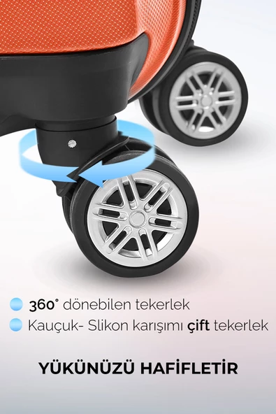Polo&Sky Petek Model Turuncu Renk Kabin Boy Valiz ürün görseli 1