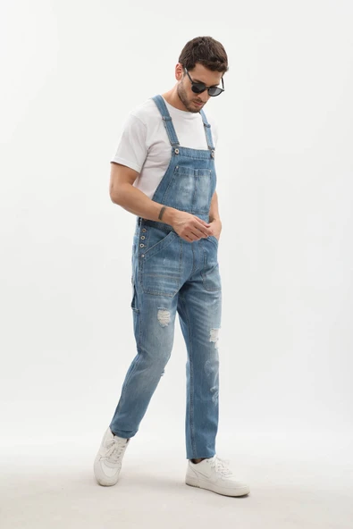 Erkek Jean Tulum Pantolon Buz Mavi - Resim 2