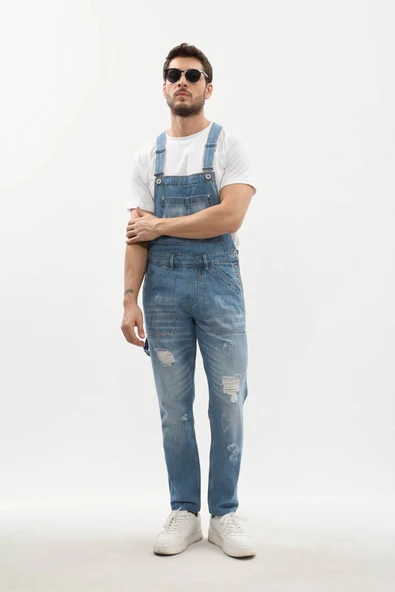 Erkek Jean Tulum Pantolon Buz Mavi - Resim 4
