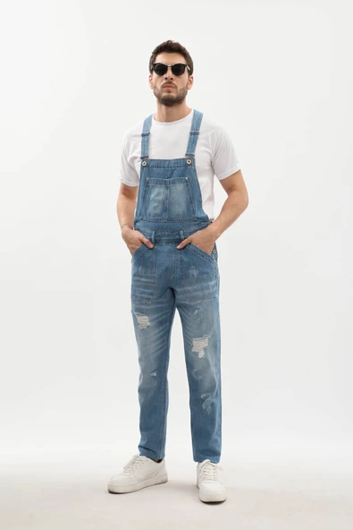 Erkek Jean Tulum Pantolon Buz Mavi - Resim 3