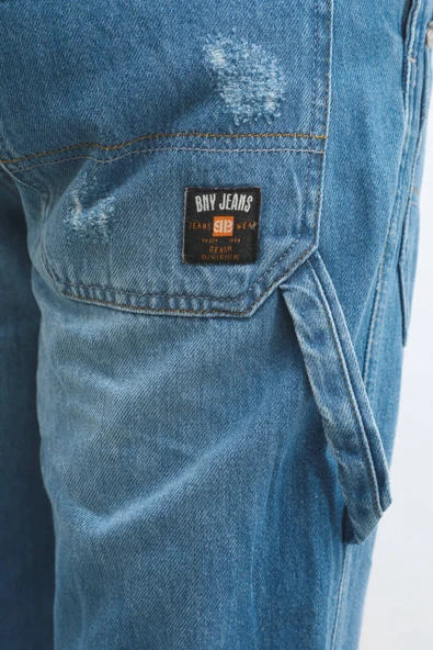 Erkek Jean Tulum Pantolon Buz Mavi - Resim 9