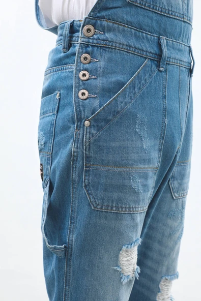 Erkek Jean Tulum Pantolon Buz Mavi - Resim 8