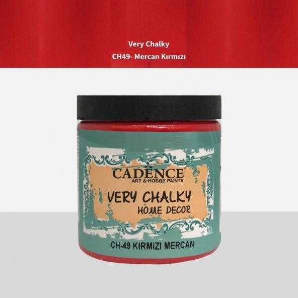 Cadence Very Chalky Home Decor Mobilya Boyası 500 ml. CH-49 KIRMIZI MERCAN ürün görseli 1