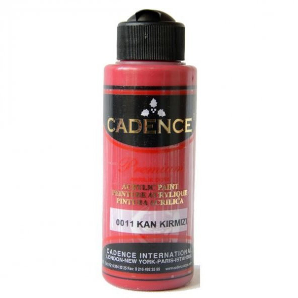 Cadence Premium Akrilik Boya 120 ml. 0011 Kan Kırmızı ürün görseli 1