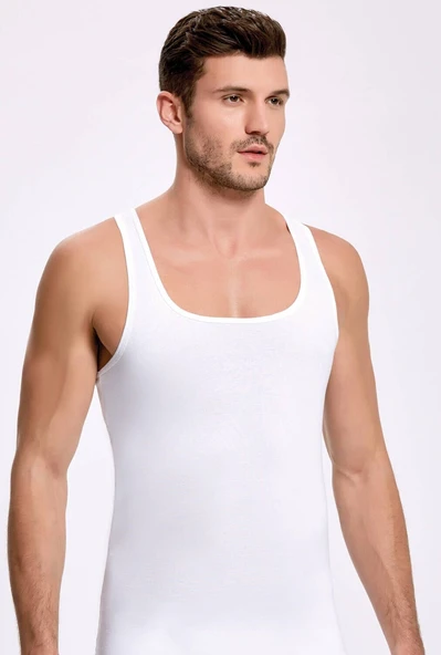 Sporcu Beyaz Erkek Atlet   5 Adet ürün görseli 1