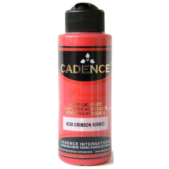 Cadence Premium Akrilik Boya 120 ml. 4350 Crimson Kırmızı ürün görseli 1