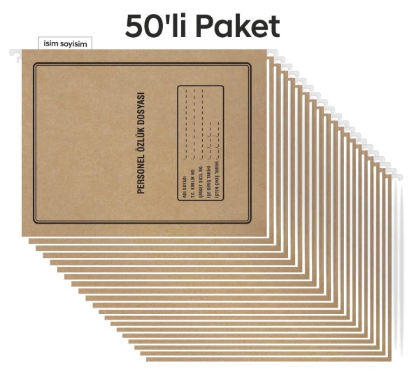 Metal Askılı Personel Özlük Dosyası 4 Yapraklı 50 li Paket ürün görseli 1