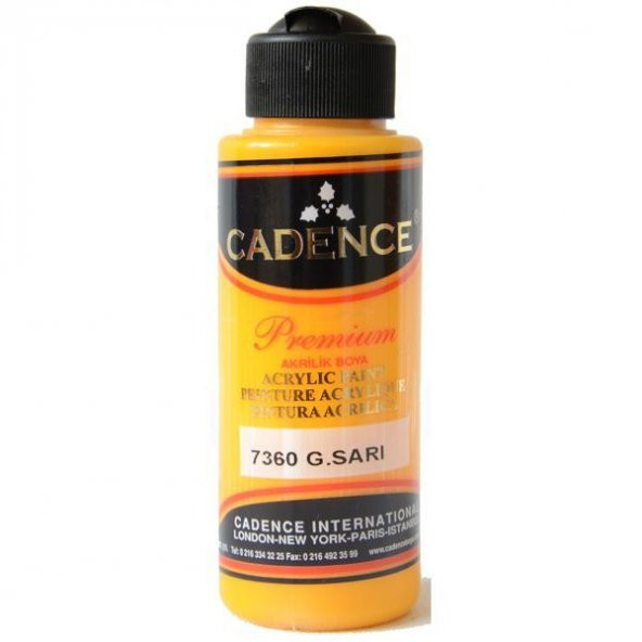 Cadence Premium Akrilik Boya 120 ml. 7360 Güneş Sarı ürün görseli 1