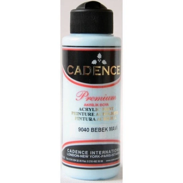 Cadence Premium Akrilik Boya 120 ml. 9040 Bebek Mavi ürün görseli 1