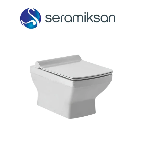 Seramiksan Silva Kanallı Beyaz Asma Klozet A041040H, Seramiksan Silva Duroplast Yavaş Kapak ürün görseli 1