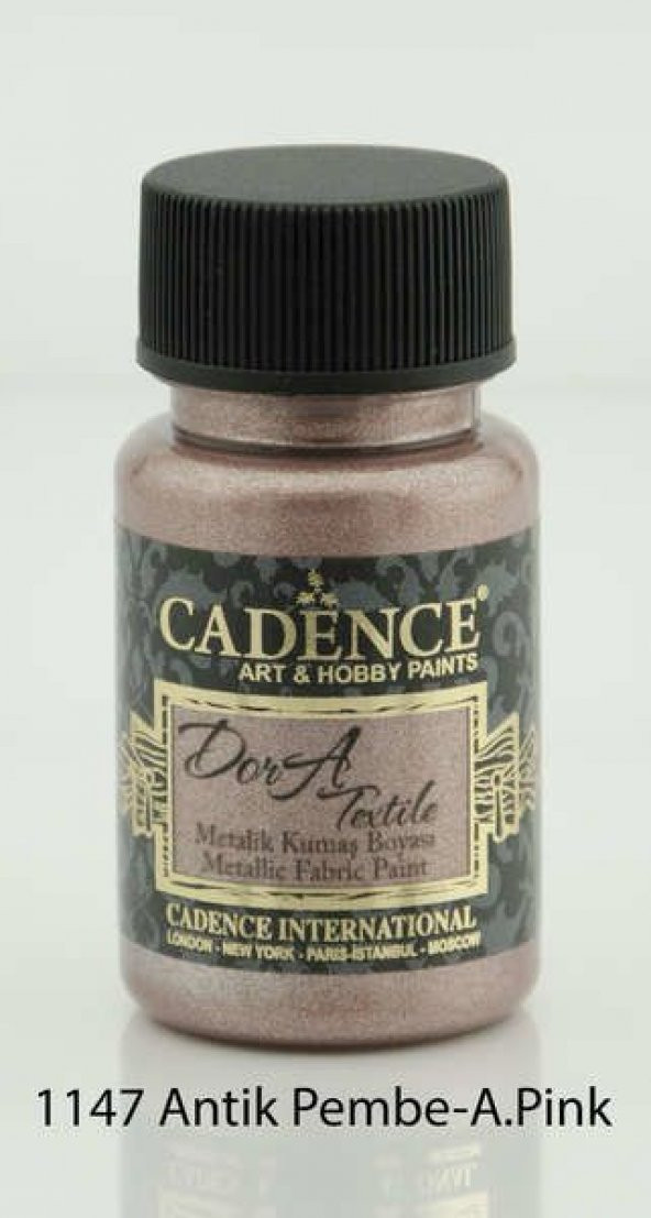 Cadence Dora Textile Metalik Kumaş Boyası 50 ml. 1147 ANTİK PEMBE ürün görseli 1