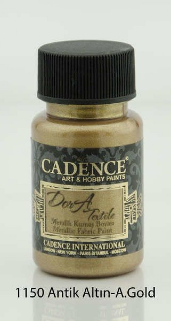 Cadence Dora Textile Metalik Kumaş Boyası 50 ml. 1150 ANTİK ALTIN ürün görseli 1