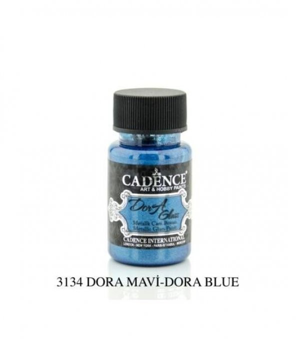 Cadence Dora Glass Metalik Cam Boyası 50 ml. 3134 MAVİ ürün görseli 1