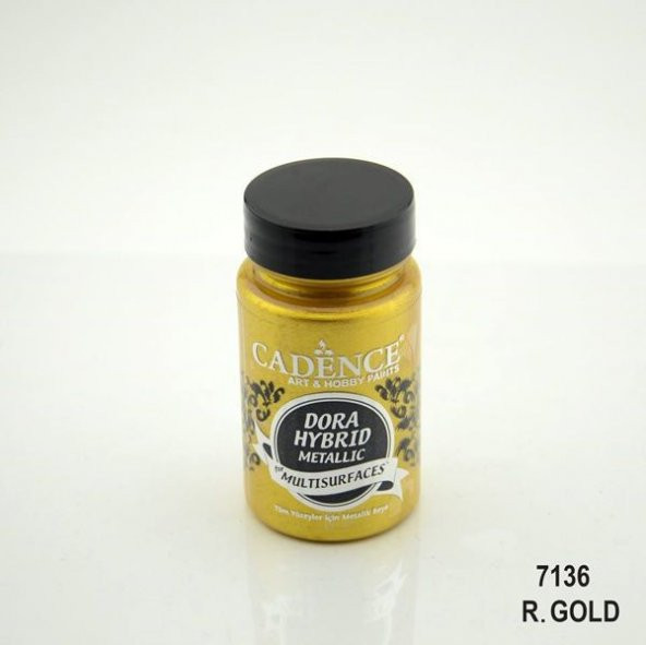 Cadence Dora Hybrid Metallic For Multisurfaces Her Yüzey İçin Akrilik Boya 90 ml. 7136 RICH GOLD ürün görseli 1