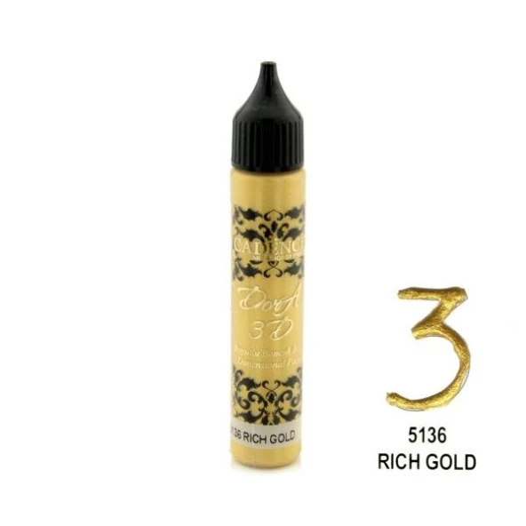 Cadence Dora 3D Boyutlu Boncuk Boya 5136 RICH GOLD ürün görseli 1