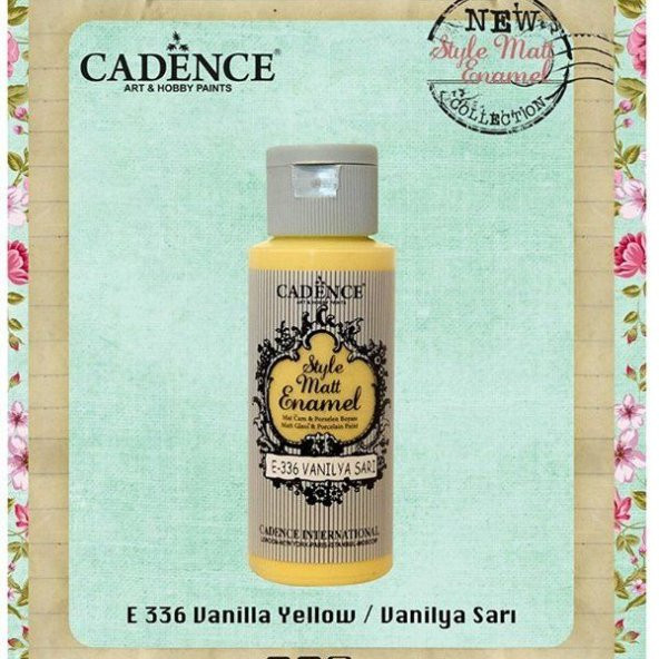 Cadence Style Matt Enamel Cam & Porselen Boyası 59 ml. E-336 Vanilya Sarı ürün görseli 1