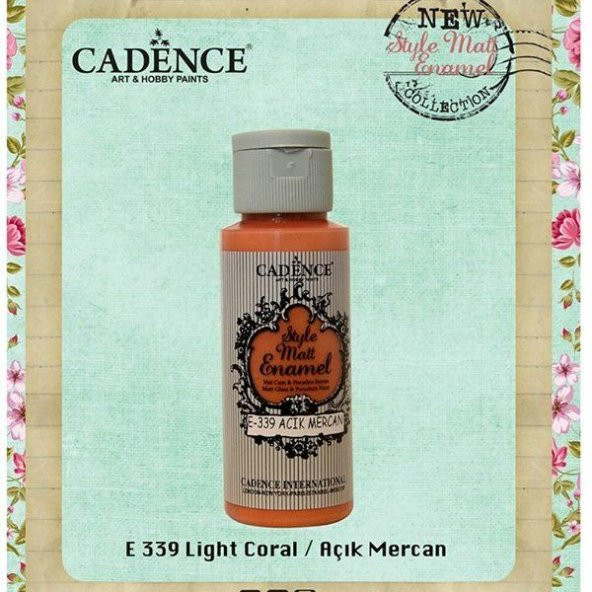 Cadence Style Matt Enamel Cam & Porselen Boyası 59 ml. E-339 Açık Mercan ürün görseli 1