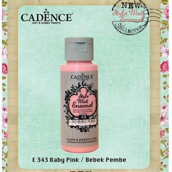 Cadence Style Matt Enamel Cam & Porselen Boyası 59 ml. E-343 Bebek Pembe ürün görseli 1