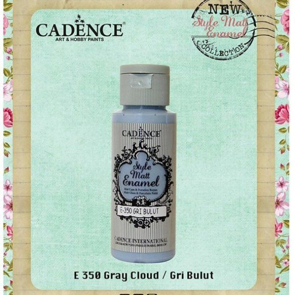 Cadence Style Matt Enamel Cam & Porselen Boyası 59 ml. E-350 Gri Bulut ürün görseli 1