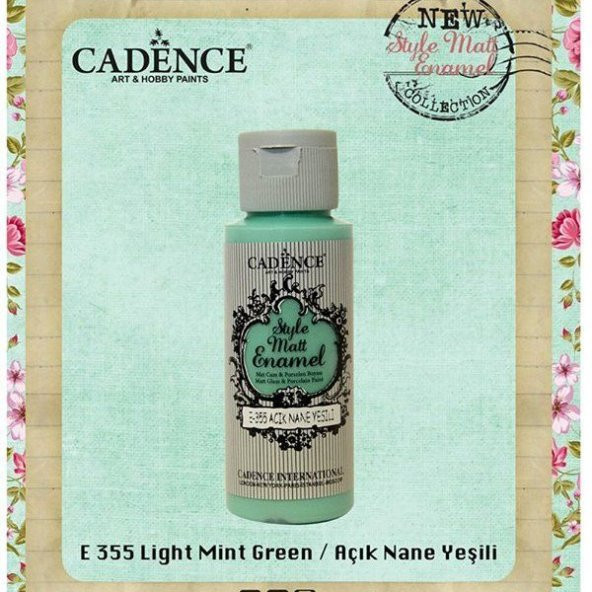 Cadence Style Matt Enamel Cam & Porselen Boyası 59 ml. E-355 Açık Nane Yeşili ürün görseli 1