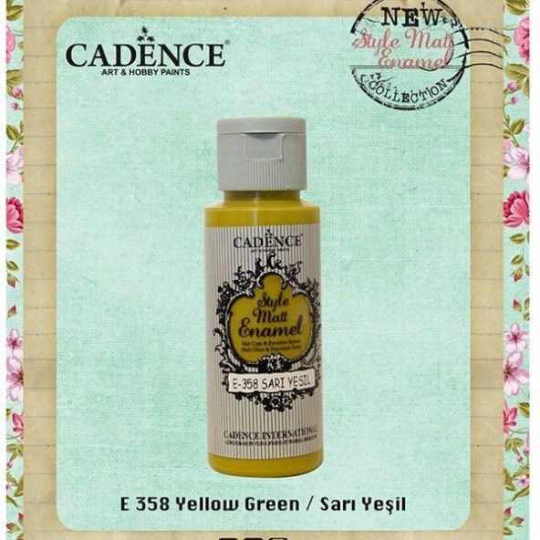 Cadence Style Matt Enamel Cam & Porselen Boyası 59 ml. E-358 Sarı Yeşil ürün görseli 1