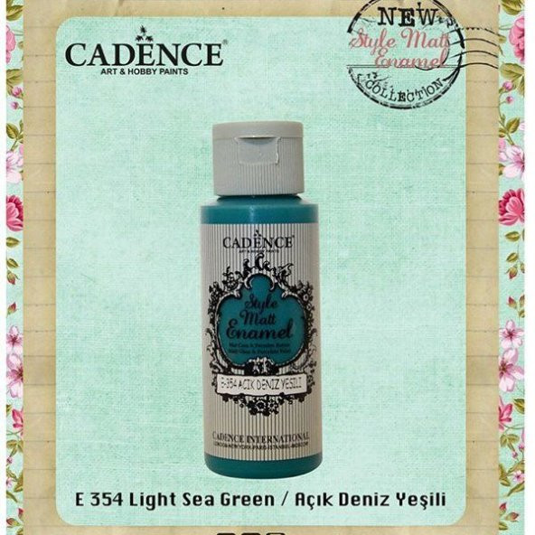 Cadence Style Matt Enamel Cam & Porselen Boyası 59 ml. E-354 Açık Deniz Yeşili ürün görseli 1