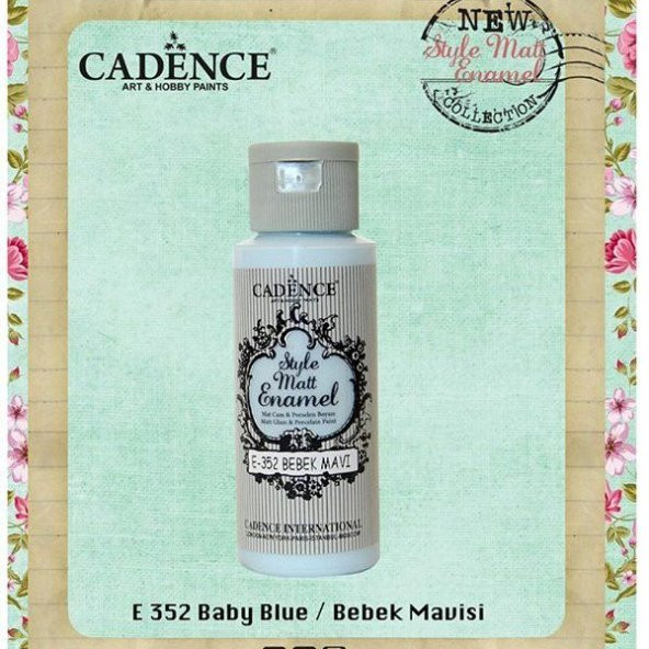 Cadence Style Matt Enamel Cam & Porselen Boyası 59 ml. E-352 Bebek Mavi ürün görseli 1