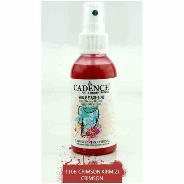 Cadence Your Fashion Sprey Kumaş Boyası 100 ml. 1106 CRIMSON KIRMIZI ürün görseli 1