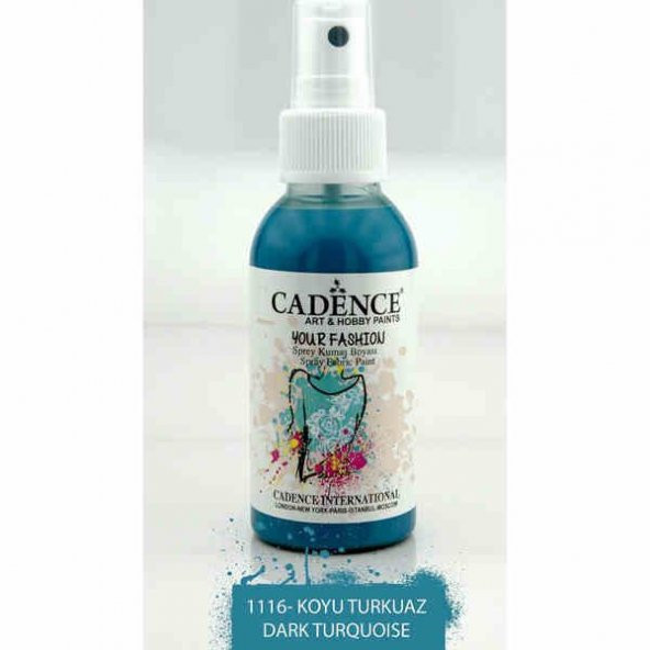 Cadence Your Fashion Sprey Kumaş Boyası 100 ml. 1116 KOYU TURKUAZ ürün görseli 1