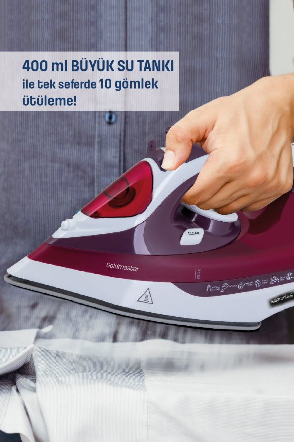 Goldmaster GM-7613K MaxiPress 2200W Buharlı Ütü - Resim 2