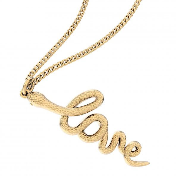 Chocli 18 Ayar Altın Kaplama Love Snake Kolye ürün görseli 1