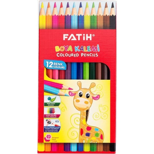Fatih 12 Renk Tam Boy Kuru Boya Kalemi ürün görseli 1