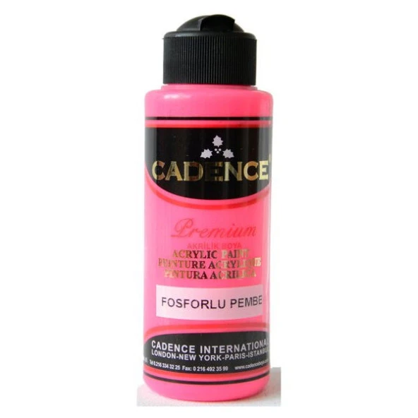 Cadence Premium Akrilik Boya 120 ml. Fosforlu Pembe ürün görseli 1