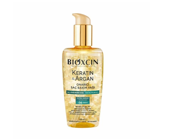 Bioxcin Keratin & Argan Onarıcı Saç Bakım Yağı 150 Ml ürün görseli 1