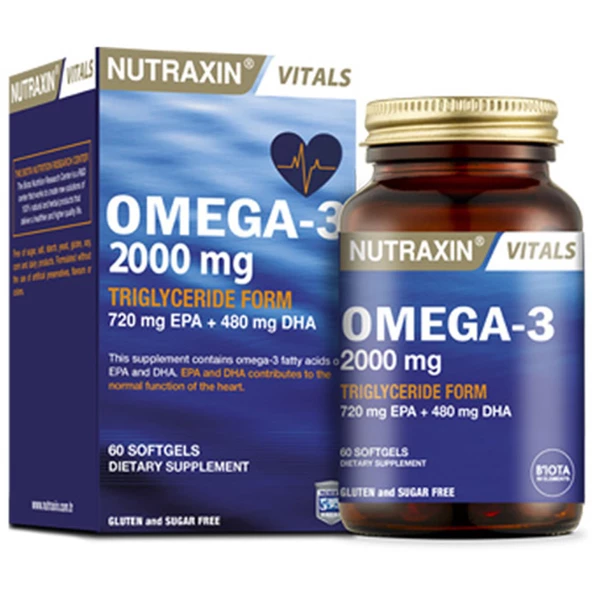 Nutraxin Omega 3 Balık Yağı 2000 mg 60 Kapsül ürün görseli 1