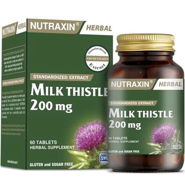 Nutraxin Milk Thistle 200 mg 60 Tablet ürün görseli 1