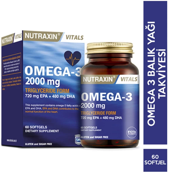 Nutraxin Omega 3 Balık Yağı 2000 mg 60 Kapsül - Resim 2