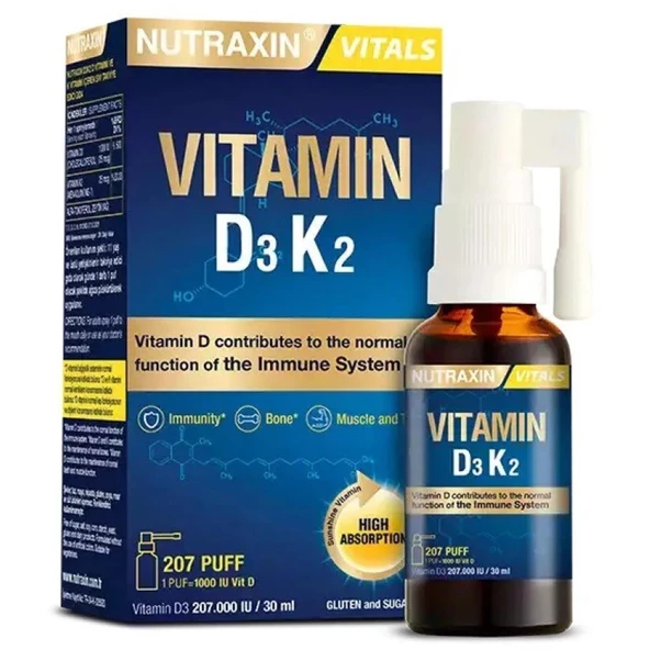 Nutraxin Vitamin D3 K2 Sprey 30 ml ürün görseli 1