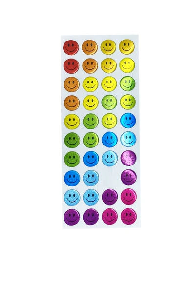 Sticker Kabartmalı Stiker Defter, Planlayıcı Etiket Renkli Gülenyüz (cb397) 16x7 cm ürün görseli 1