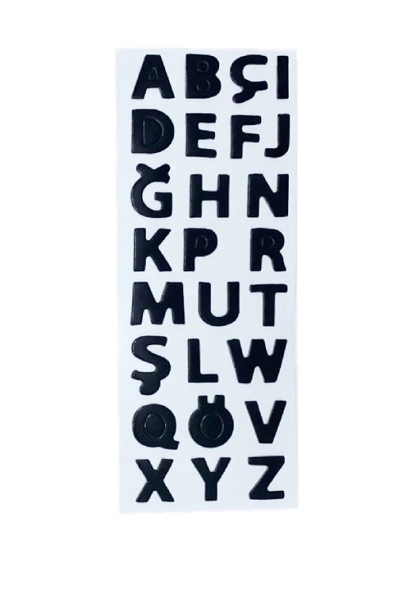 Sticker Kabartmalı Stiker Defter, Planlayıcı Etiket Siyah Harfler (cb398) 16x7 cm ürün görseli 1