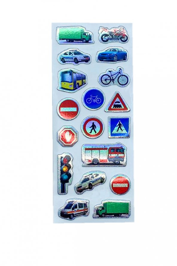 Sticker Kabartmalı Stiker Defter, Planlayıcı Etiket Trafik, Araba (cb418) 16x7 cm ürün görseli 1