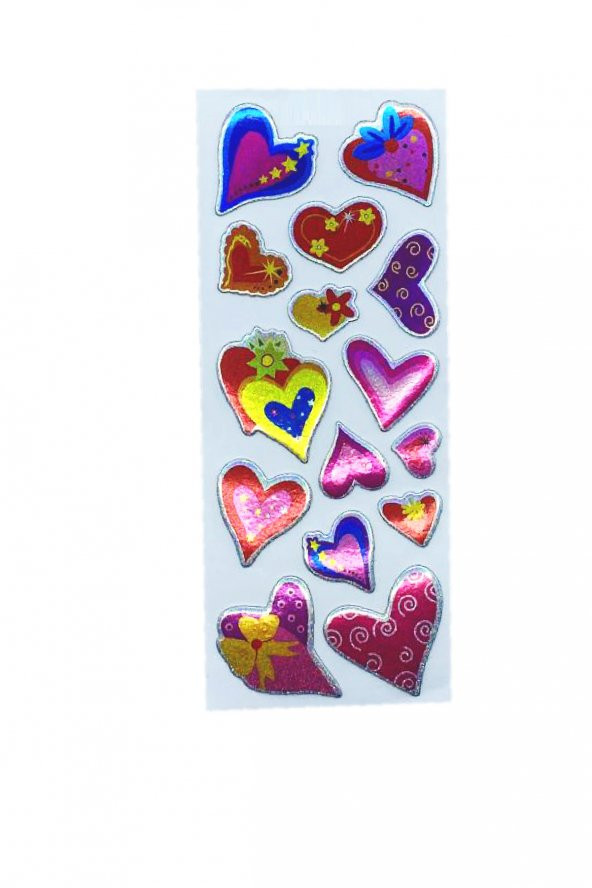 Sticker Kabartmalı Stiker Defter, Planlayıcı Etiket Parti Kalp (cb460) 16x7 cm ürün görseli 1