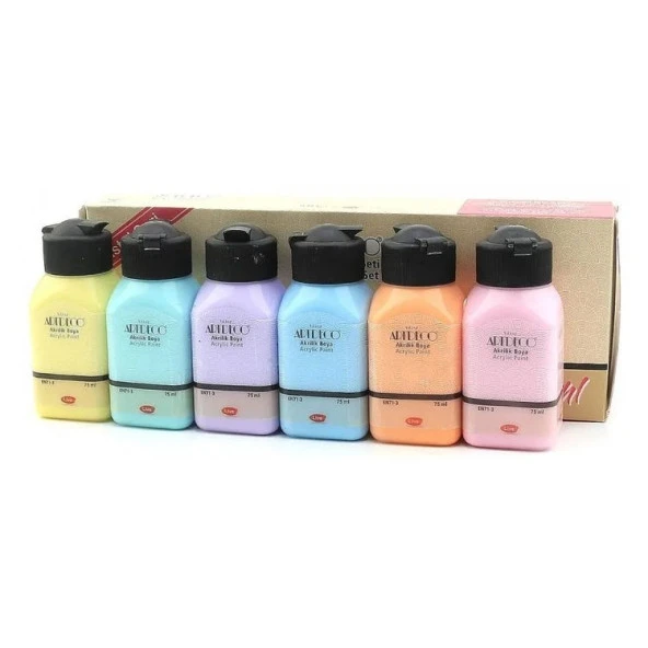 Artdeco Akrilik Boya 6x75ml Set - Pastel Renkler ürün görseli 1