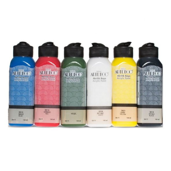 Artdeco Akrilik Boya 140 ml. x 6 Renk Basic Set ürün görseli 1