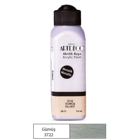 Artdeco Metalik Akrilik Boya 140 ml. 3722 Gümüş ürün görseli 1