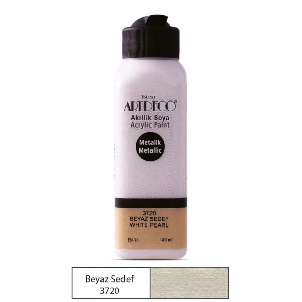 Artdeco Metalik Akrilik Boya 140 ml. 3720 Beyaz Sedef ürün görseli 1