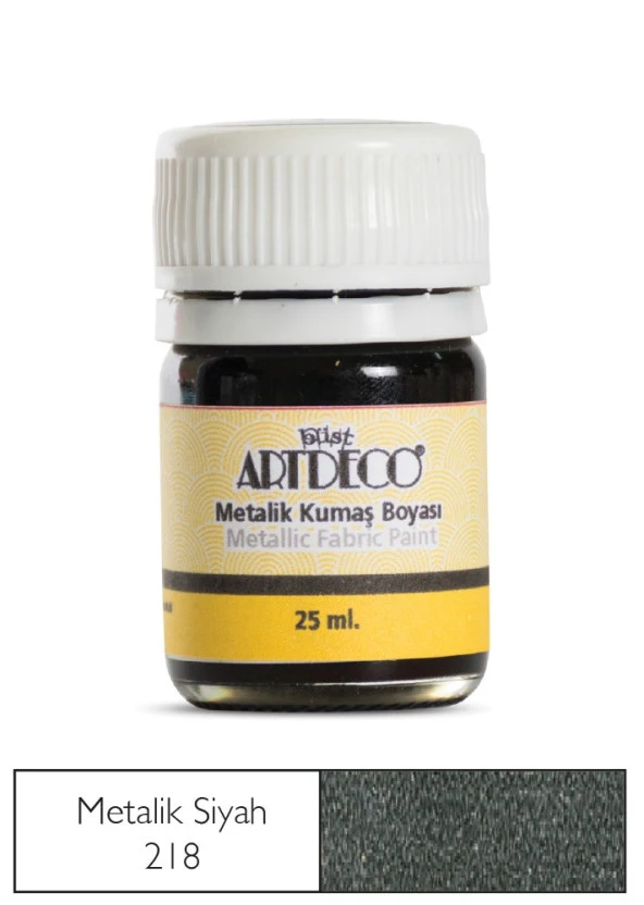 Artdeco Metalik Kumaş Boyası 218 Siyah ürün görseli 1